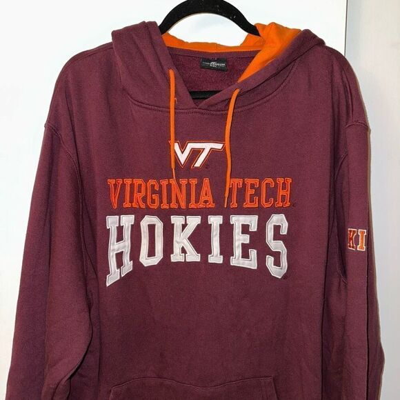 Virginia Tech Hokies Men’s Maroon Hooded Sweatshirt Size XXL GUC - Picture 3 of 12